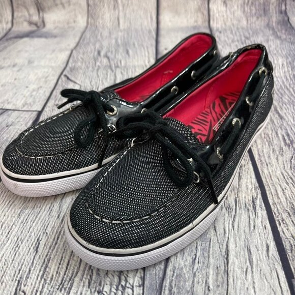 Sperry‎ Biscayne 1 Eye Slip On Boat Shoe Youth Girls Size 4.5 Black - Picture 6 of 10